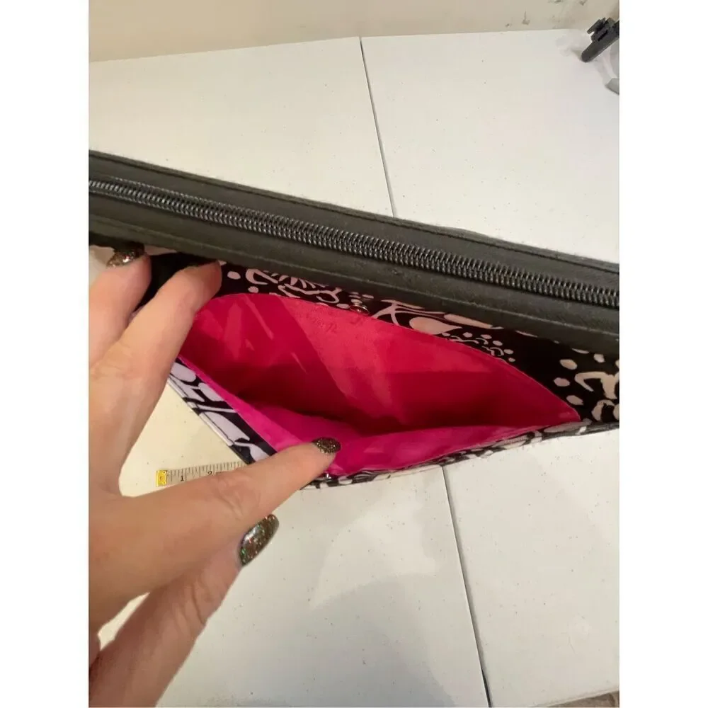 Thirty One black white make up bag zippered